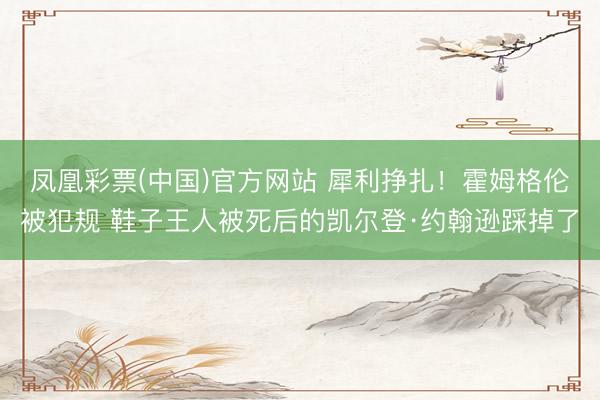 凤凰彩票(中国)官方网站 犀利挣扎！霍姆格伦被犯规 鞋子王人被死后的凯尔登·约翰逊踩掉了