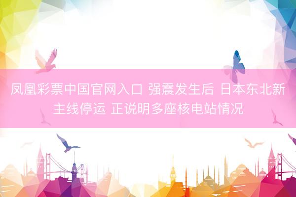 凤凰彩票中国官网入口 强震发生后 日本东北新主线停运 正说明多座核电站情况