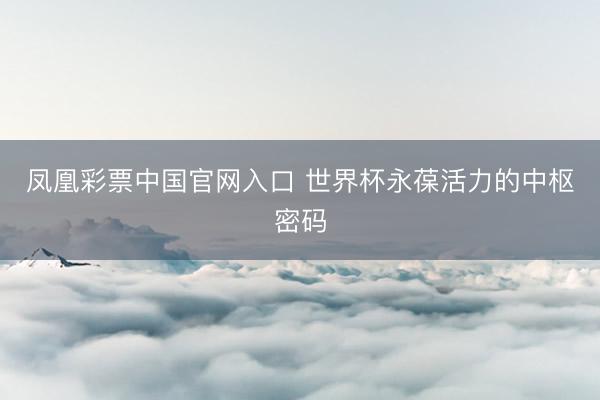 凤凰彩票中国官网入口 世界杯永葆活力的中枢密码