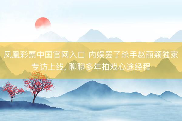 凤凰彩票中国官网入口 内娱罢了杀手赵丽颖独家专访上线， 聊聊多年拍戏心途经程